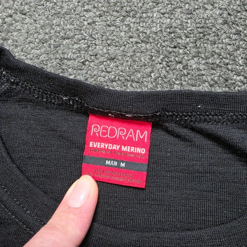 Icebreaker Redram Merino Wool Thermal Top‎ Black Mens Medium Long Sleeve Outdoor